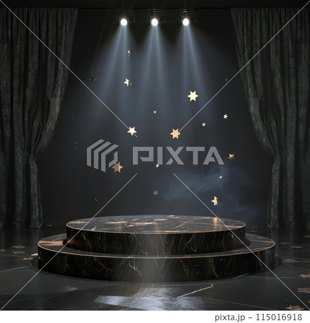 Amidst twinkling stars, the stage awaits its enchanting performance 115016918