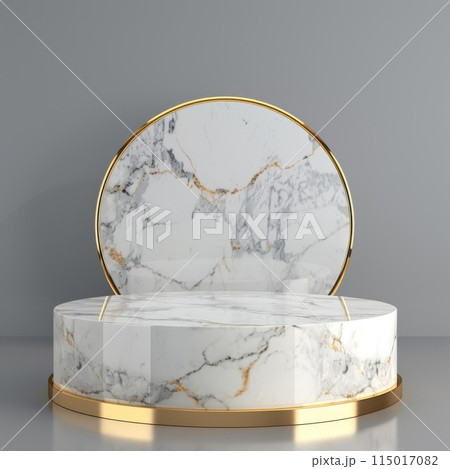 Refined marble pedestal with golden accents 115017082