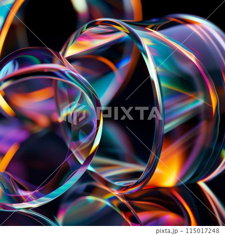 Neon light swirls dance in vibrant, mesmerizing display 115017248