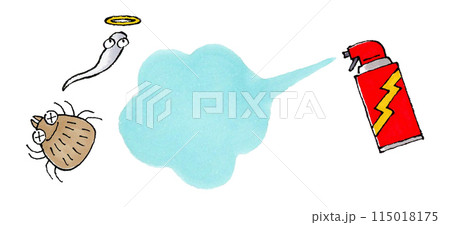 殺虫剤をかけられ死ぬダニ 殺虫剤をかけられ死ぬダニ 115018175