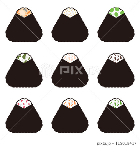 おむすびのイラストセット10 115018417