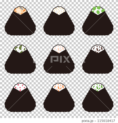 おむすびのイラストセット10 115018417