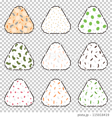おむすびのイラストセット8 おむすびのイラストセット8 115018419