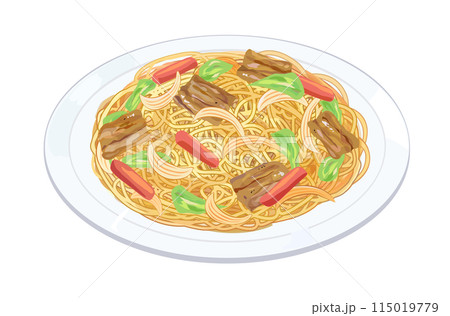 塩焼きそばのイラスト 115019779