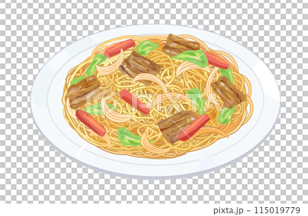 塩焼きそばのイラスト 115019779