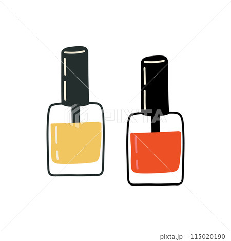 Beauty nail polish product. Makeup cosmetic icon. Nail varnish jar. Vector skin care illustration Beauty nail polish product. Makeup cosmetic icon. Nail varnish jar. Vector skin care illustration 115020190