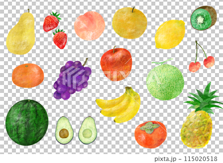Set of hand-drawn illustrations of various fruits Set of hand-drawn illustrations of various fruits 115020518