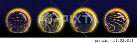 3d sphere shield with abstract barrier effect 115020811