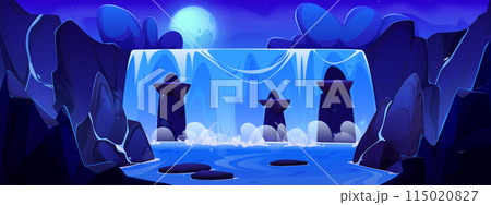 Night waterfall scenery 115020827