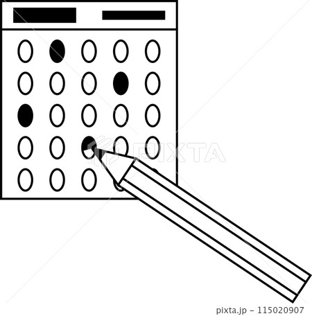 マークシートに記入しているイメージのアイコン素材 マークシートに記入しているイメージのアイコン素材 115020907
