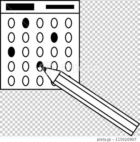 マークシートに記入しているイメージのアイコン素材 マークシートに記入しているイメージのアイコン素材 115020907
