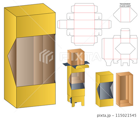 Box packaging die cut template design. 3d mock-up Box packaging die cut template design. 3d mock-up 115021545
