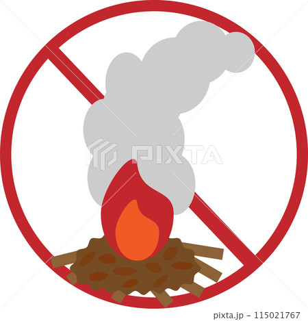 野焼き禁止をイメージしたアイコン素材 115021767