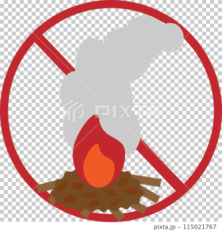 野焼き禁止をイメージしたアイコン素材 115021767