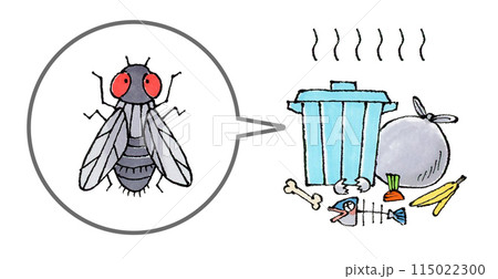 ハエとゴミ置き場 115022300