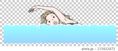 woman swimming in the sea woman swimming in the sea 115022872