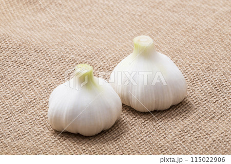 生ニンニク　収穫された生大蒜　穫れたてのニンニク　健康野菜 115022906