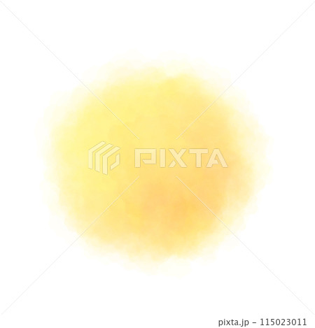 水彩で描いた黄色の円 テクスチャ イラスト素材   115023011