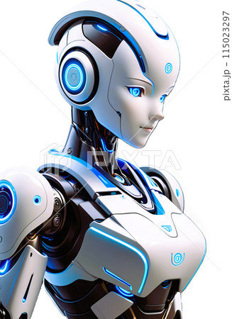 女性的なボディをしたフォルムのAIロボット 女性的なボディをしたフォルムのAIロボット 115023297