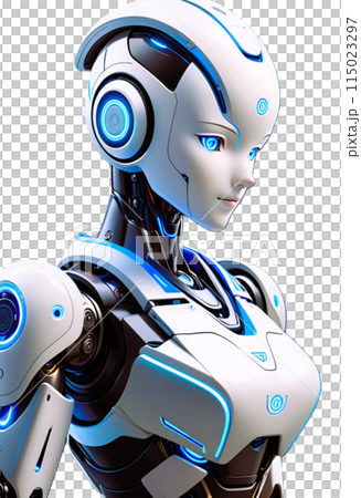 An AI robot with a feminine body shape An AI robot with a feminine body shape 115023297