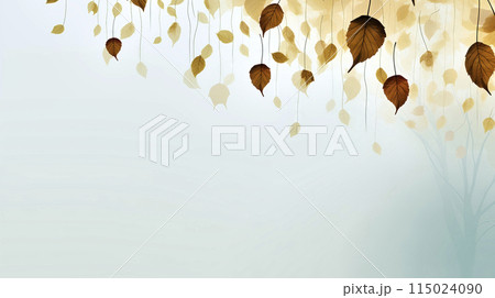 Autumn leaves background with tranquil gradient 115024090