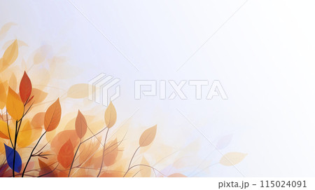Elegant gradient backdrop with stylized fall foliage 115024091
