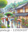 子どもたちと雨の古民家 115024107