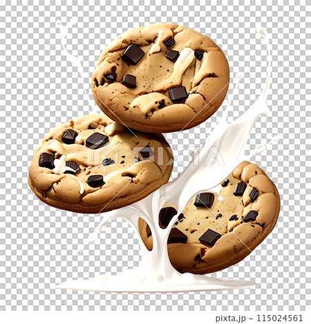 Delicious chocolate cookies isolated on transparent background. 115024561