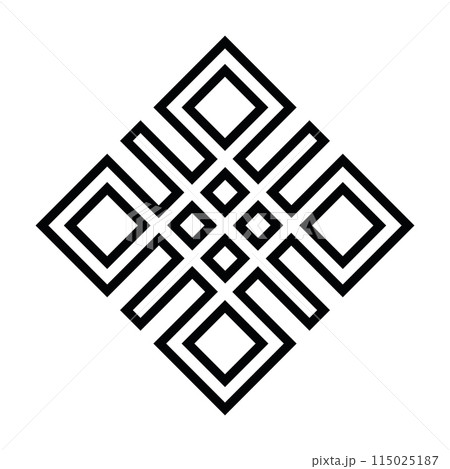 Old baltic Folk star or cross ornamental symbol. Ancient latvian sign Old baltic Folk star or cross ornamental symbol. Ancient latvian sign 115025187