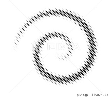 Spiral curl with gradient blur and halftone texture 115025273