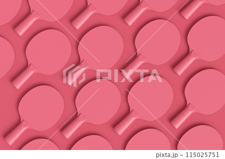 Pattern from ping pong rackets for table tennis on monochrome background 115025751