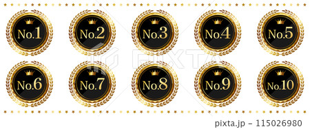 高級感のあるランキングエンブレム1位～10位セット 115026980
