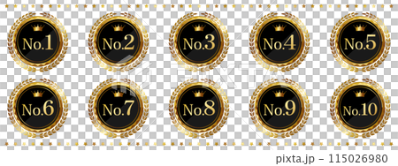 高級感のあるランキングエンブレム1位～10位セット 115026980