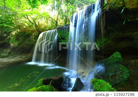 【熊本県】幻想的な鍋ヶ滝の水のカーテンと光のシャワー 115027286