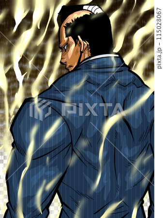 スーツを着た男性の後ろ姿のイラスト 115028067