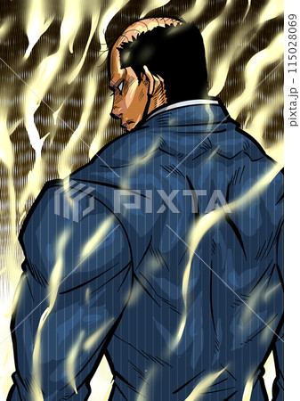 スーツを着た男性の後ろ姿のイラスト 115028069