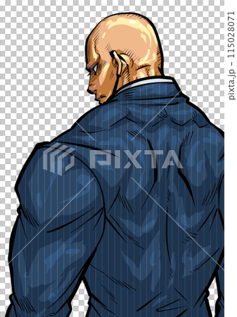 スーツを着た男性の後ろ姿のイラスト スーツを着た男性の後ろ姿のイラスト 115028071