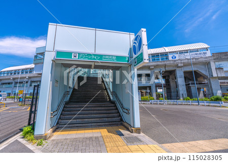 日本の横浜都市景観 横浜市営地下鉄グリーンライン 川和町駅などを望む 115028305