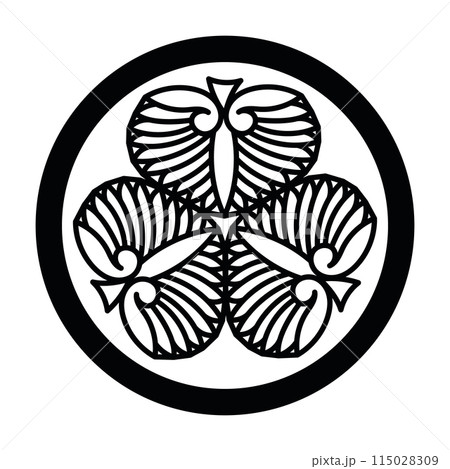 Japanese Samurai Emblem Kamon sign. Aizu Matsudaira clan symbol 115028309