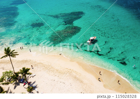 Tropical carribbean beach, aerial abstract background 115028328