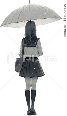 傘をさす少女 115028439