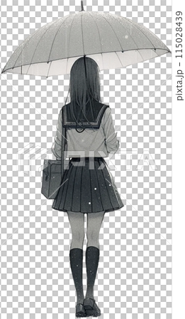 傘をさす少女 115028439