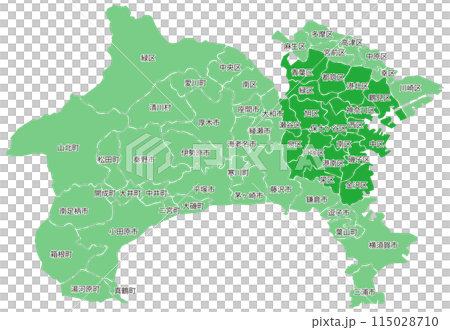 分割できる神奈川県地図 区市町村名あり 分割できる神奈川県地図 区市町村名あり 115028710