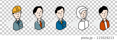 製造業/製造業工作人員的等距插圖圖示集 製造業/製造業工作人員的等距插圖圖示集 115029213