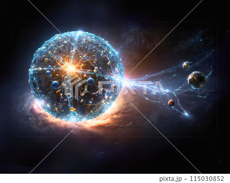 抽象的な青い光の輪 115030852