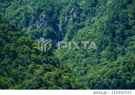 【日本の滝百選】長尾尾根展望所から望む夏の御来光の滝3　愛媛県上浮穴郡久万高原町 115032521