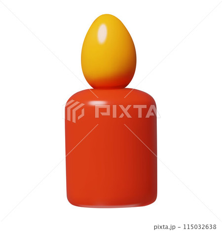 3d red candle and candlelight abstract minimal vector plastic element  115032638