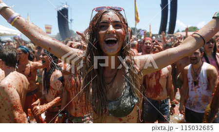 La Tomatina festival in Spain La Tomatina festival in Spain 115032685