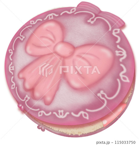 Powder Puff,Puff cute,hand drawn style cartoon color pink.  115033750
