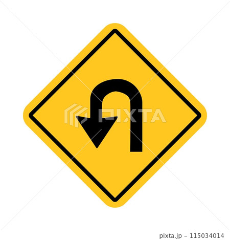 traffic sign, Cautionary U turn 115034014